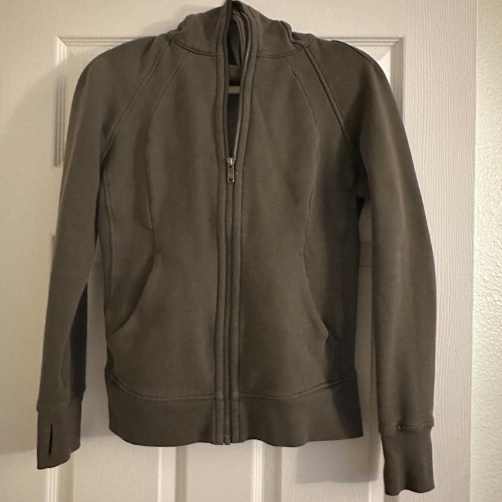 Lululemon Olive Green Scuba Zip Hoodie